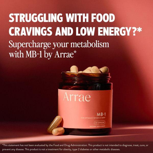 A high-contrast, minimalist ad for a dietary supplement that highlights user pain points of hunger and fatigue to introduce a solution.